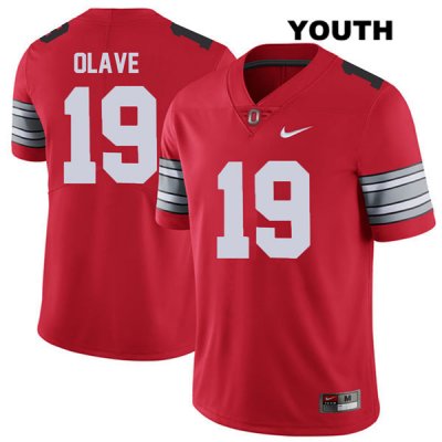 Youth NCAA Ohio State Buckeyes Chris Olave #19 College Stitched 2018 Spring Game Authentic Nike Red Football Jersey IT20W47LR
